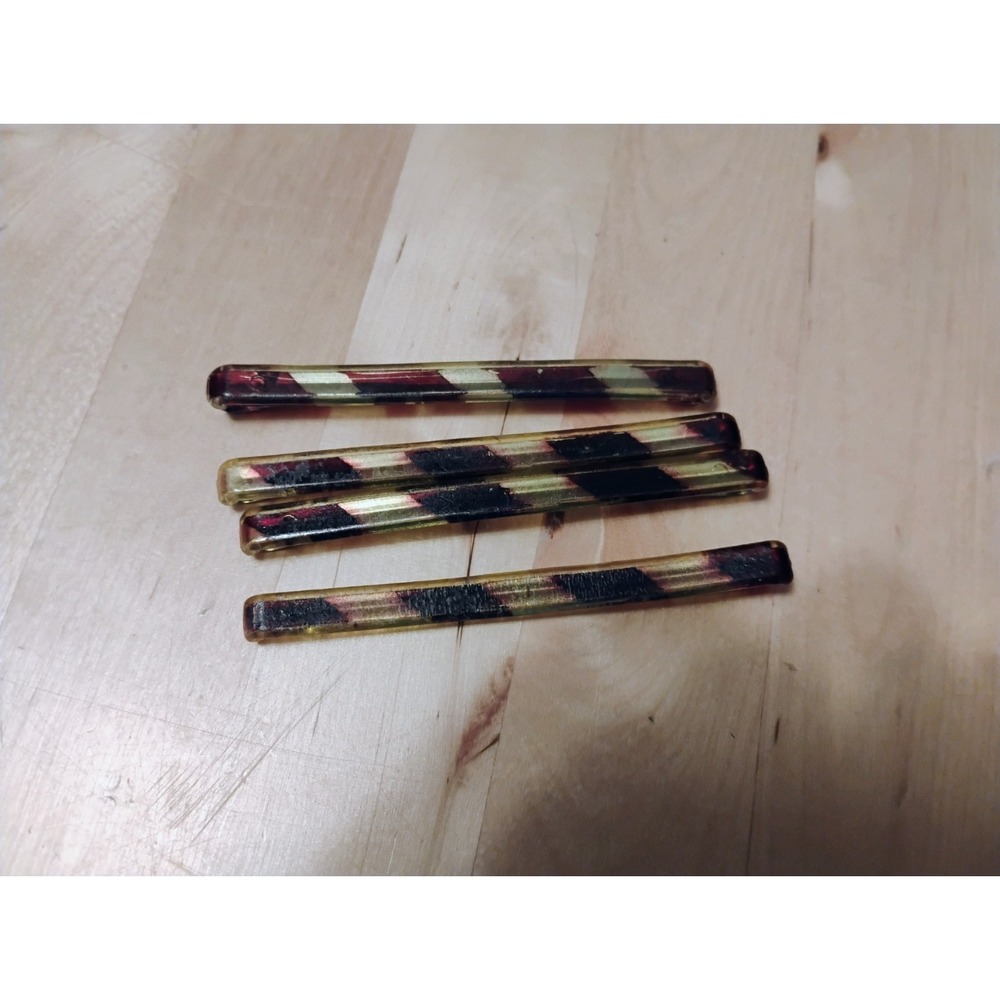 Vintage Goody Stay Tight 3" Barrettes Set Of 4 Faux Tortoise Shell Marked *READ*